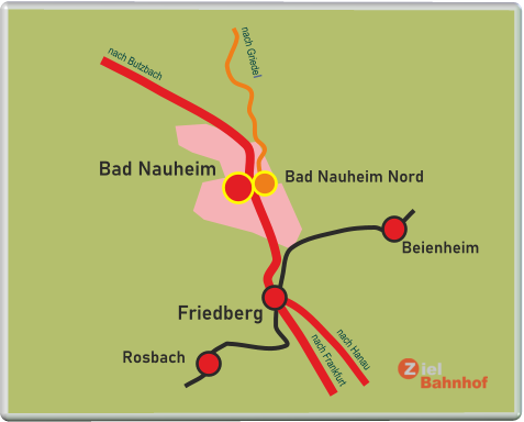 Bad Nauheim Friedberg Bad Nauheim Nord Rosbach Beienheim nach Butzbach nach Hanau nach Frankfurt nach Griedel