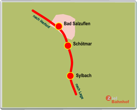 Bad Salzuflen Schötmar Sylbach nach Herford nach Lage