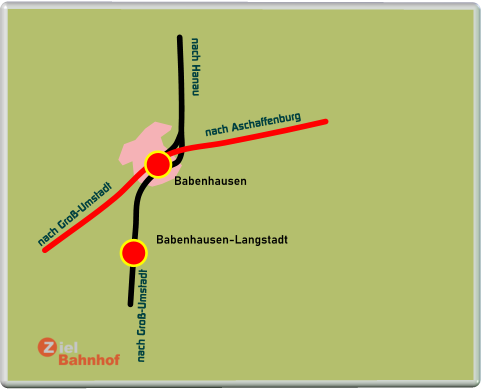 nach Groß-Umstadt nach Aschaffenburg Babenhausen-Langstadt Babenhausen nach Hanau nach Groß-Umstadt