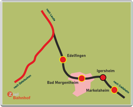 Igersheim Markelsheim Edelfingen Bad Mergentheim nach Lauda nach Crailsheim nach Osterburken